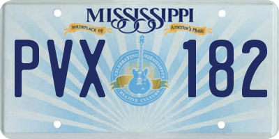 MS license plate PVX182