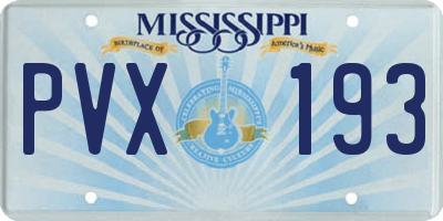 MS license plate PVX193