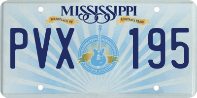 MS license plate PVX195