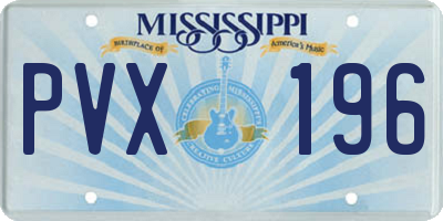 MS license plate PVX196
