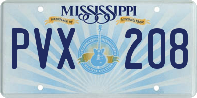 MS license plate PVX208
