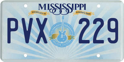 MS license plate PVX229