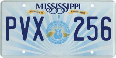 MS license plate PVX256