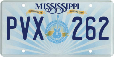 MS license plate PVX262