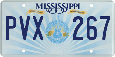 MS license plate PVX267