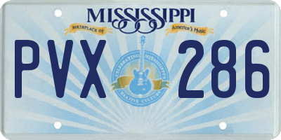 MS license plate PVX286