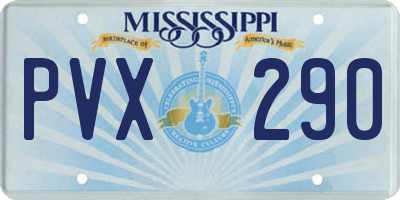 MS license plate PVX290