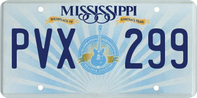 MS license plate PVX299