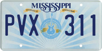 MS license plate PVX311