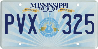 MS license plate PVX325