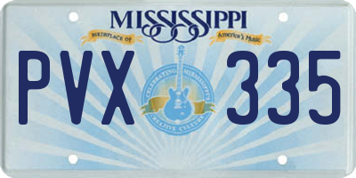 MS license plate PVX335