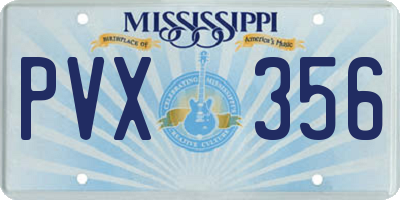 MS license plate PVX356