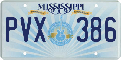 MS license plate PVX386