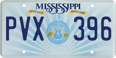 MS license plate PVX396
