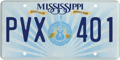 MS license plate PVX401