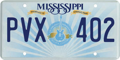 MS license plate PVX402