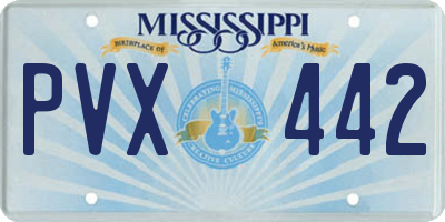 MS license plate PVX442