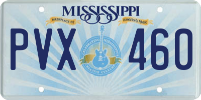 MS license plate PVX460