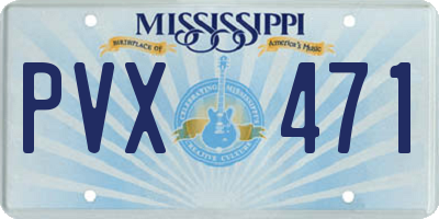 MS license plate PVX471