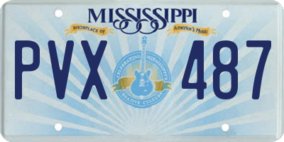 MS license plate PVX487