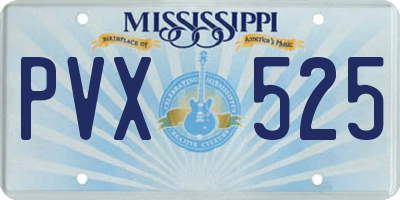 MS license plate PVX525
