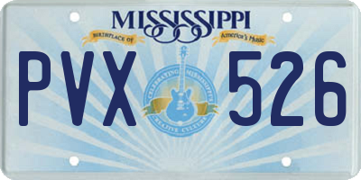 MS license plate PVX526