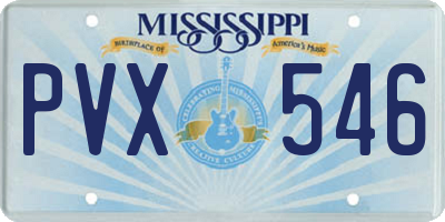 MS license plate PVX546
