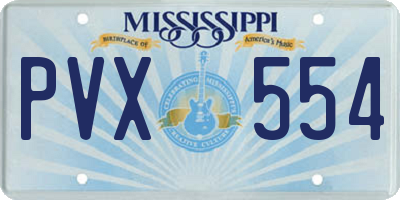 MS license plate PVX554