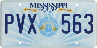 MS license plate PVX563