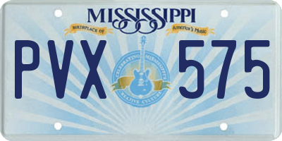 MS license plate PVX575
