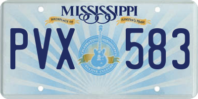 MS license plate PVX583