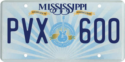 MS license plate PVX600