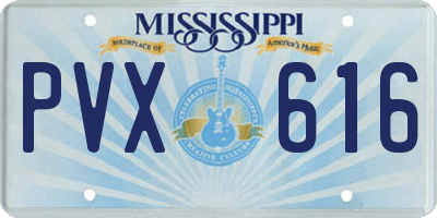 MS license plate PVX616