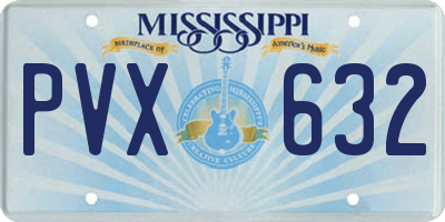 MS license plate PVX632