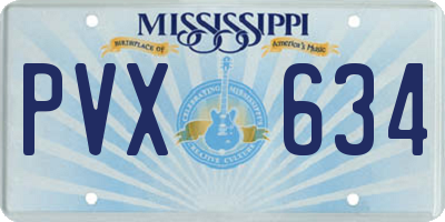 MS license plate PVX634
