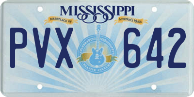 MS license plate PVX642