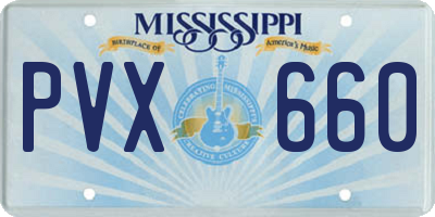 MS license plate PVX660