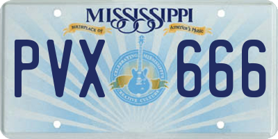 MS license plate PVX666