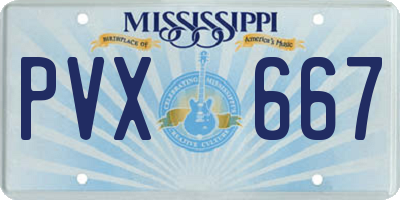 MS license plate PVX667