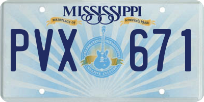 MS license plate PVX671