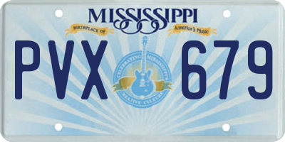MS license plate PVX679