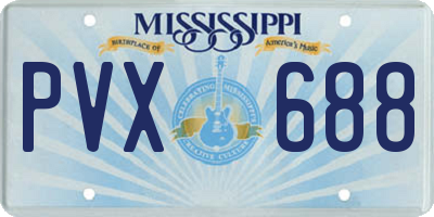 MS license plate PVX688