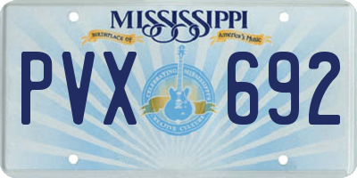 MS license plate PVX692