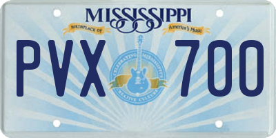 MS license plate PVX700