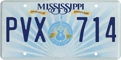 MS license plate PVX714