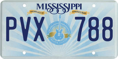 MS license plate PVX788