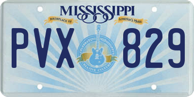 MS license plate PVX829