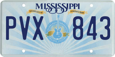 MS license plate PVX843