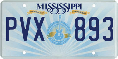 MS license plate PVX893