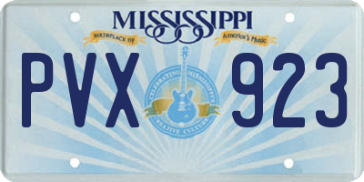 MS license plate PVX923